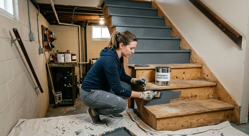 Basement Stairs Painting in Wilmington, NC