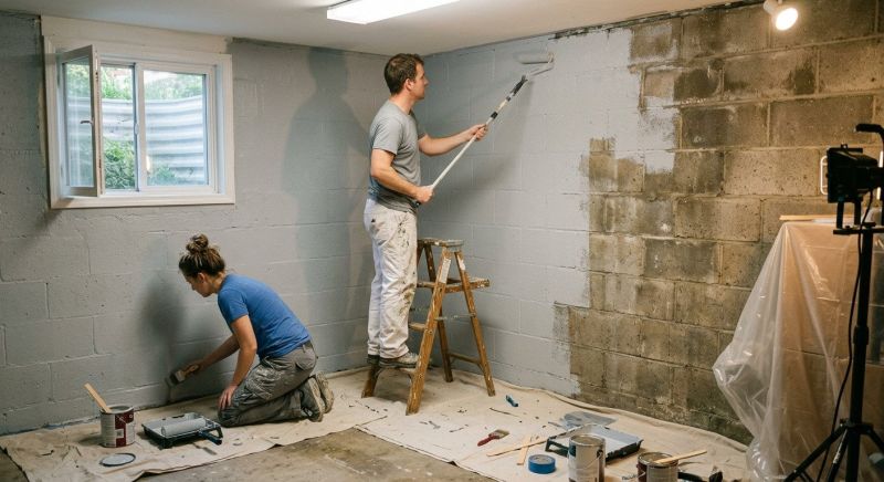 Basement Wall Painting in Kansas City, KS