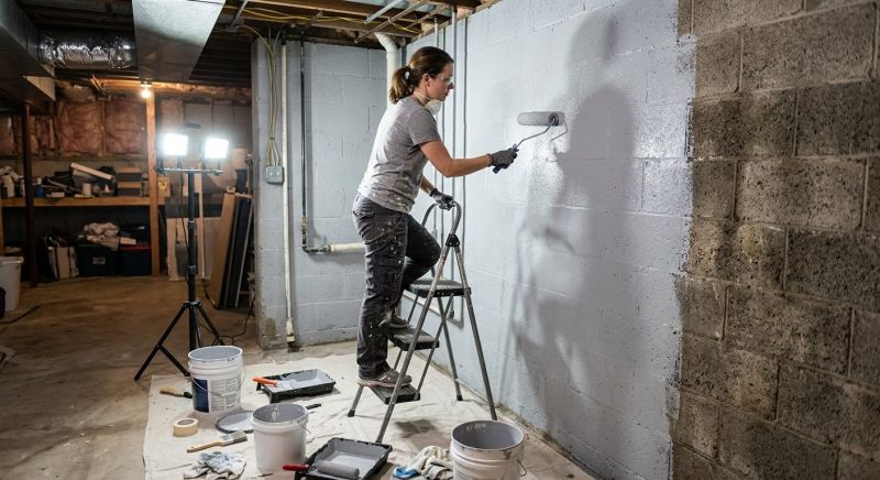 Basement Wall Painting in Wilmington, NC