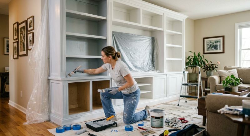 Entertainment Center Painting in Waco, TX