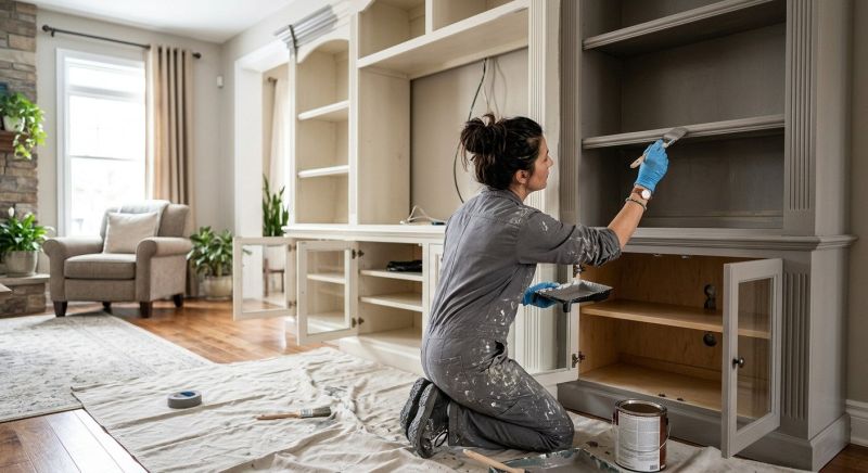 Entertainment Center Painting in Waco, TX