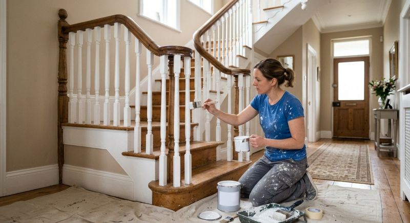 Interior Railing Painting in Waco, TX