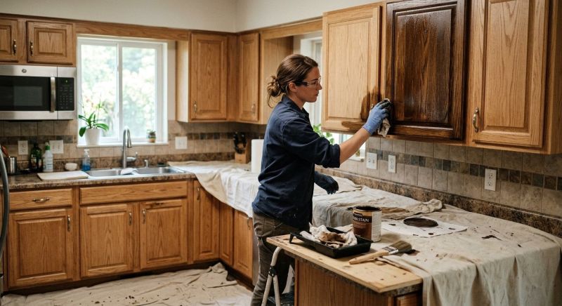 Kitchen Cabinet Staining in Bloomington, IN