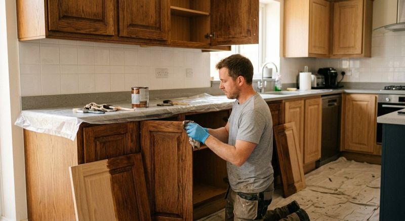 Kitchen Cabinet Staining in Bloomington, IN