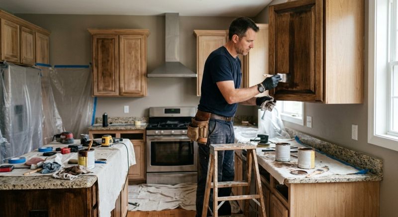 Kitchen Cabinet Staining in Terre Haute, IN