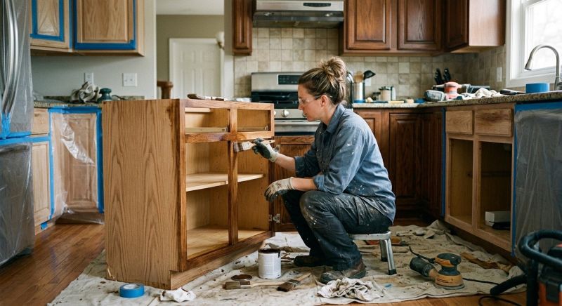 Oak Cabinet Refinishing in Dayton, OH